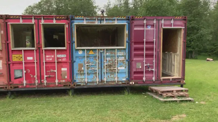 Теплоизоляция дома из контейнеров пенополиуретаном, д.Старые Медуши