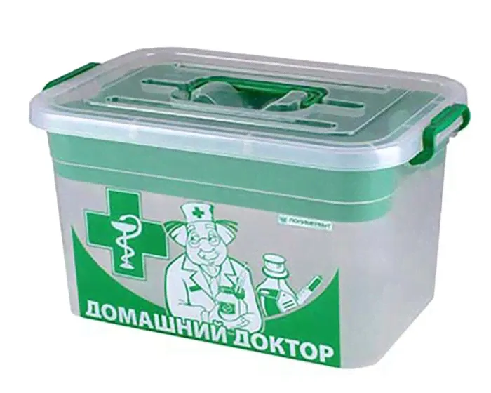 Контейнер для аптечки ПОЛИМЕРБЫТ Домашний доктор 10,0л с вкладышем