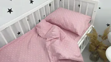 Постільна білизна в дитяче ліжко 120х60 см Oh My Kids "Крапочки" рожевий