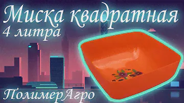 Миска полипропиленовая 4 литра квадратная (ПолимерАгро) Неон