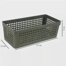 Лоток 27x13x9 см 2.4 л полипропилен цвет серый без крышки ПОЛИМЕРБЫТ Лоток без крышки