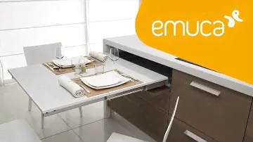 How to mount a pull-out Lunch table hidden in a drawer - Emuca