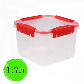 Контейнер для продуктов Полимербыт Butterfly, 1.7л, с крышкой, 11х15.6х15.6см, прозрачный, 2 уп. (437850665)